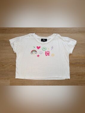 Flowers by Zoe Girls Heart Smiley Graphic Print Tee
